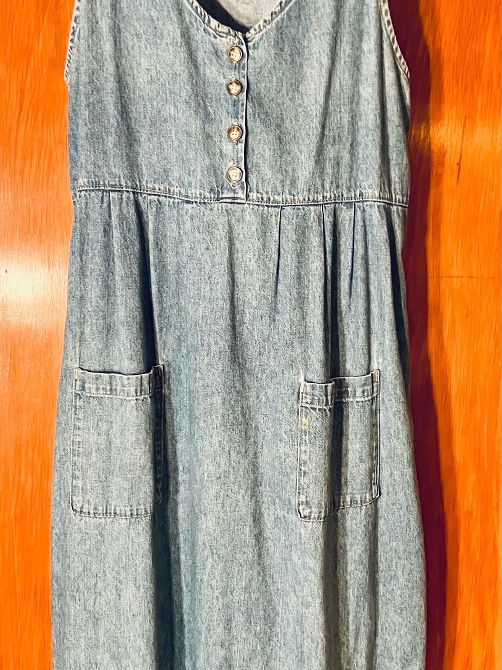 Woolrich Light Blue Denim Maxi Dress with Front Pockets